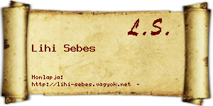 Lihi Sebes névjegykártya